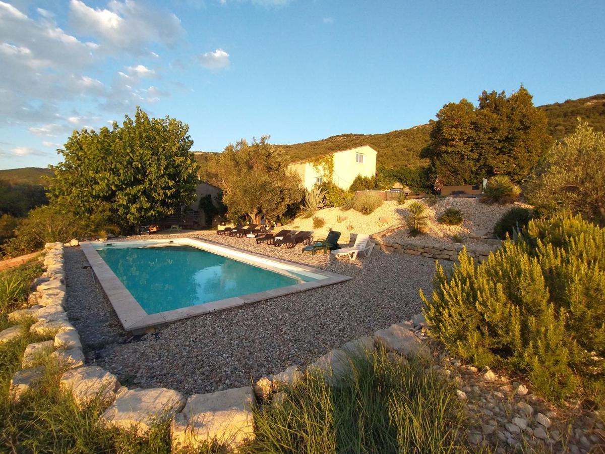 Les Agaves Piscine Panoramique Vue Exceptionnelle Bed and Breakfast Grospierres Eksteriør billede