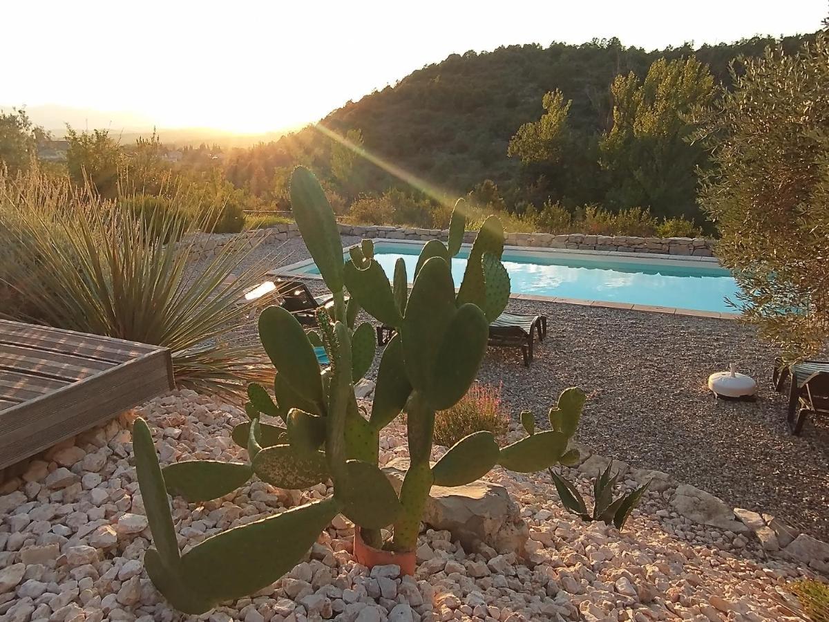 Les Agaves Piscine Panoramique Vue Exceptionnelle Bed and Breakfast Grospierres Eksteriør billede